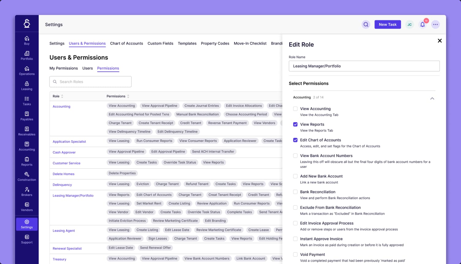 Approval Chains and Permission Settings interface screenshot