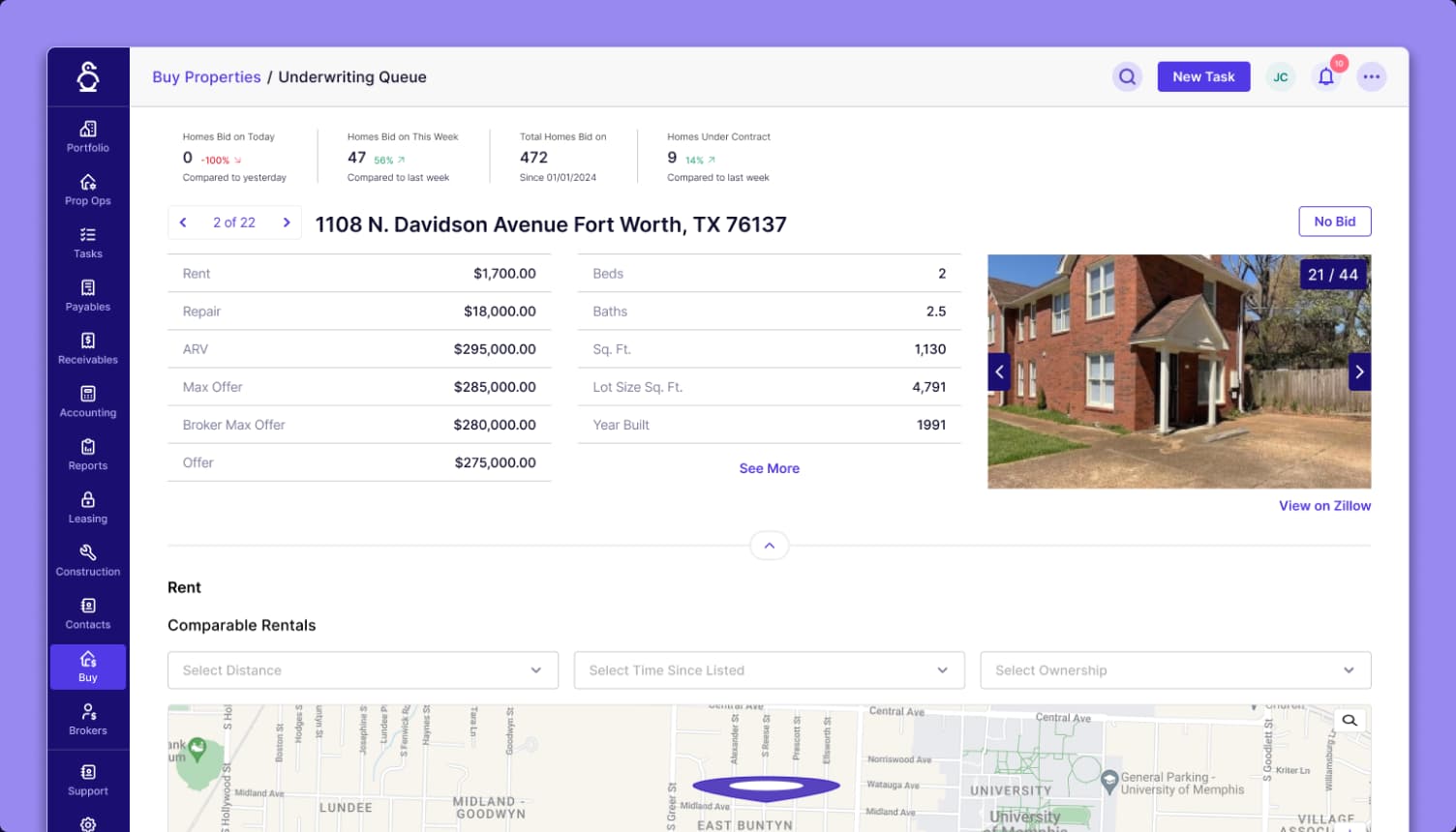 Underwriting Module interface screenshot